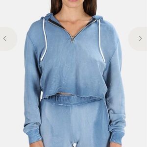 NWOT Cotton Citizen Light Blue tie dye Hoodie and Shorts Set